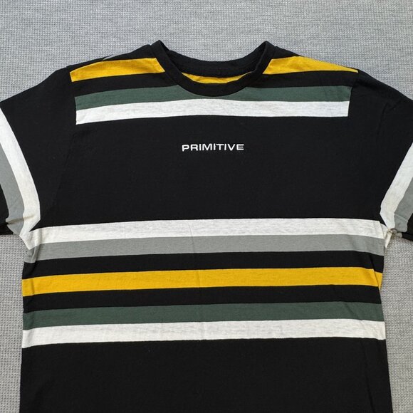 Primitive Skateboarding Striped Short-Sleeve T-Shirt Multicolor Top Mens Medium - Picture 3 of 9